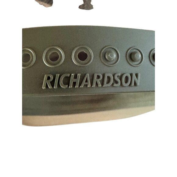 Richardson Snapback Trucker Hat Seven Peaks Fence & Barn Logo Adjustable Tan/Bla - Picture 4 of 7